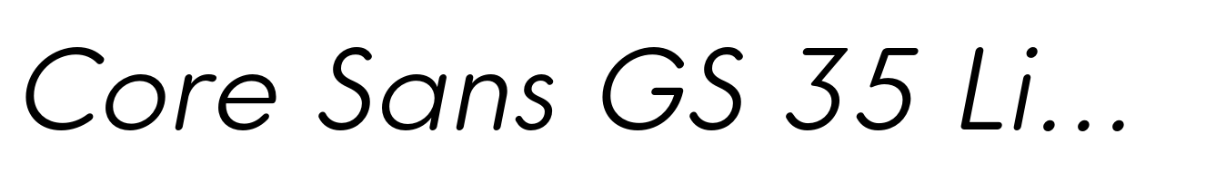 Core Sans GS 35 Light Italic